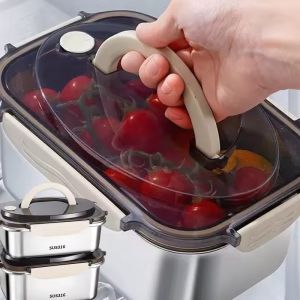 1700/2100ML Stainless Steel Lunch Box Food Storage Container Sealed Fresh-keeping Bento Boxes Portable Outdoor Camping Picnic Salad Bowl