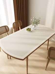 Elegant Oval Table Mat High-End Sensation Oil-Proof Heat-Resistant Dining Table Cloth Tea Table Pad Waterproof Home Textile