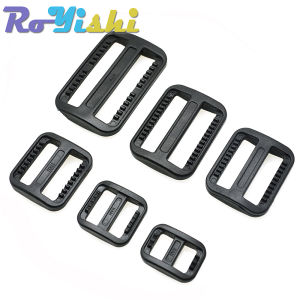 10-100 Pcs/Pack Plastic Slider Tri Glide Adjust Buckles Wider Style Backpack Straps Webbing Black