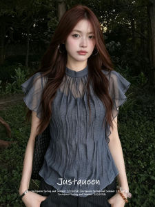 JUSTQUEEN | Áo Blouse Tay Ngắn Độc Đáo Elegante Cho Mùa Hè