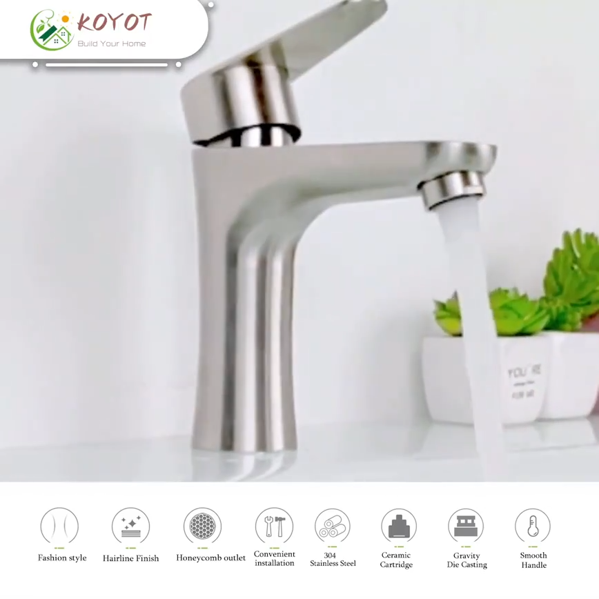 Ktools 304 Stainless Steel Basin Faucet Bathroom Sink Tap Cold Water Tap