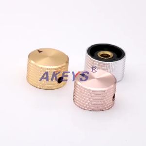 1Pc Silver Aluminum Volume Knob Cap Hole 6MM 25MM * 15MM Potentiometer Knob Cap.