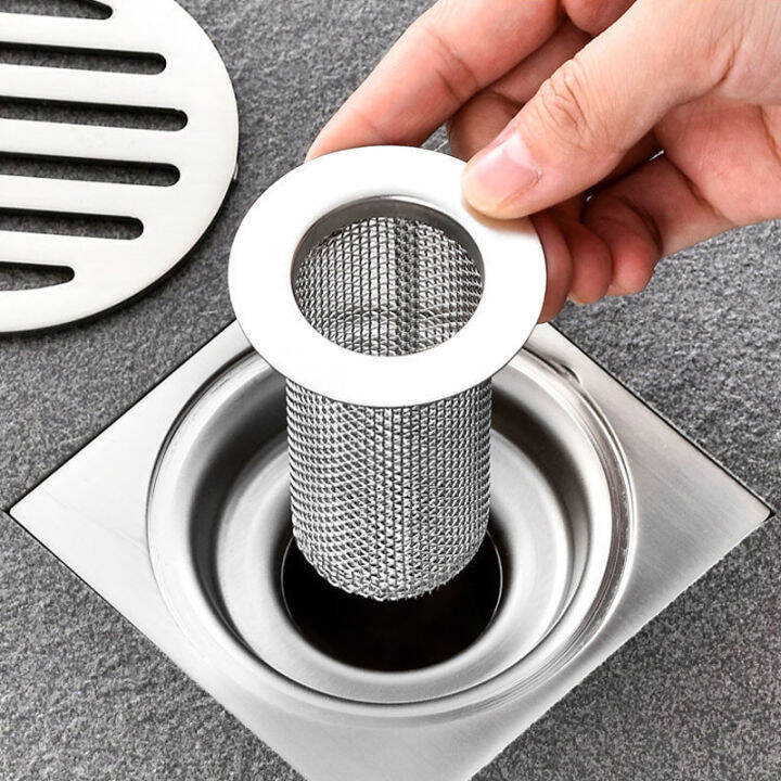 Kitchen Bathroom Sink Drain Strainer Stainless Steel Floor Drain Filter Mesh Basket Filter Hair 7678