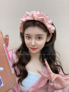 Dopamine Folded Hairband Womens Summer New Style Cute High Forehead Small Face Effect Elegant Anti-Aging Hair Clip