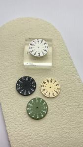 RICHUS 28.6mm Watch Dial Green Luminous Hands Silver 24-Hour Scale Quartz Movement Compatible VH31 Watch Parts