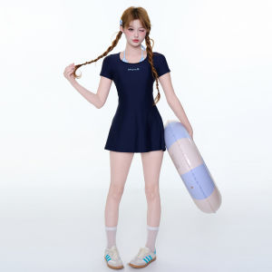 Sweet Bé Gái One Piece Swimsuit Korean Style round Neck Quick Dry Nylon Spandex Polyester Beach Vacation Thermal Resort Womens Swimsuit