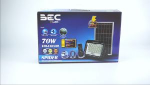 ใหม่ BEC โคมไฟฟลัดไลท์ โซลาร์เซลล์ LED 70w 120w รุ่น SPIDER (3แสงในโคมเดียว)