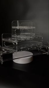 เครื่องมือวางช็อตชั้นวางอะคริลิคใส 12 ช็อต 5 มิล พร้อมส่ง - ความหนา: 5 มิล