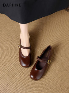Daphne | Retro Shallow Mouth Weaving Belt Mary Jane Shoes