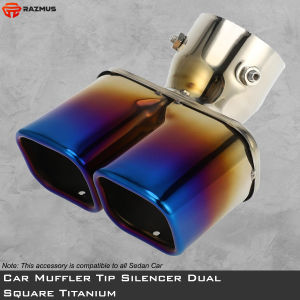Car Muffler Tip Silencer Dual Square Titanium