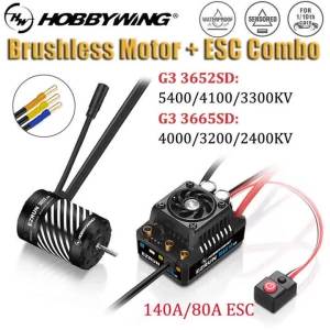 HOBBYWING EZRUN 3652 3665 G3 Motor W/ MAX10 G2 140A/80A 2-3S ESC Waterproof Brushless Sensored Combo Set for 1/10 RC Car Truck