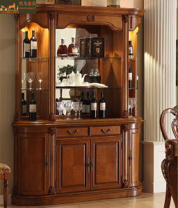 American Country Style Solid Wood Wine Cabinet European Dining Room Sideboard Dish Cabinet Living Room Red Wine Display Cabinet
