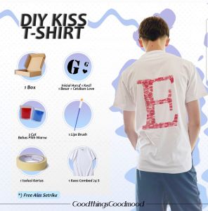 DIY KAOS KISS INISIAL 1 SET / DIY KAOS TSHIRT/ kaos couple/ kaos melukis/ kaos bibir/ kado pasangan/ kado pacar/