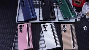 szhaiyu | Shockproof Leather Phone Case For Samsung Galaxy Z Fold 7 6 5 4 8 Ultra With Steel Film Pen Slot Pen Hinge Protection Cover