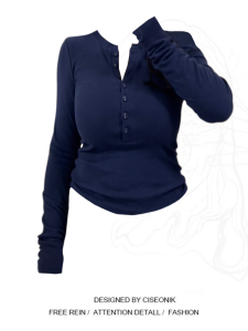 Stylish Long Sleeve Ribbed Base Shirt plus Size Women Versatile Design Sense American Retro Big Sister Cute Bottoming Top