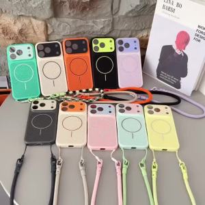 Official Lanyard Breathable Magnetic Case For iPhone 18 Pro Max 17 14 15 16 Shockproof Short Wrist Strap PC Cooling Mesh Cover