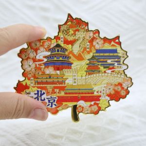 Beijing Cherry Blossom Scenic Spot Collection Metal Fridge Magnet Tiananmen Palace Magnetic Tourist Souvenir Handcraft Gift
