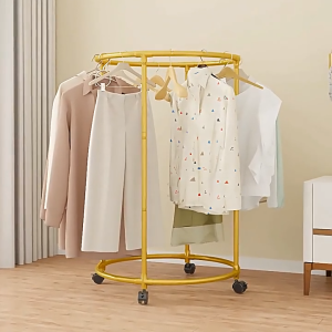 Rotating Clothes Rack Thicken Standing Drying Rack Outdoor Indoor Metal Hanging Rack Round Clothes Rack Removable Towel Rack