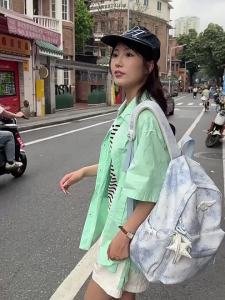 LUSUO | Balo Học Sinh Phong Cách Cao Cấp Sao Tím