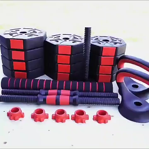 6 In 1 Adjustable Pair Dumbbell Set 10 Kg / 20 Kg / 30 Kg / 40 Kg Barbell Kettlebell Dumbbells Gym