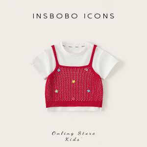 insbobo | Bộ Đồ Hai Mảnh Tay Ngắn Cho Bé Gái Mùa Hè