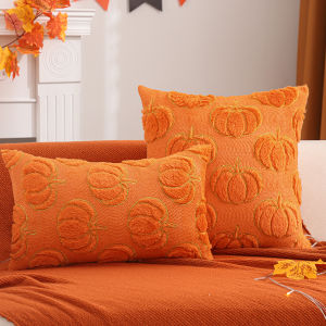 1 PC Halloween Decoration Throw Pillow Cover Pumpkin Quilting Plush Autumn Thanksgiving Harvest Home Decoration For Living Roo