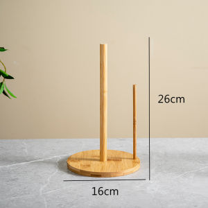 For Home Kitchen Bamboo Tissue Holder Tissue Plastic Wrap Storage Rack Creative Vertical Sanitary Roll Paper Handy Gadget Bean Bag