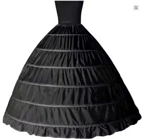 Cheap 6 Hoop Crinoline White Long Wedding Petticoat Ball Gown Dress Underskirt Skirt Half Slips Wedding Accessories