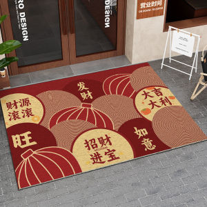 Red Welcome Mat Business Company Entrance Door Mat Commercial Use Storefront Rug Dustproof PVC Material Home Decor Rug