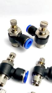 Van Tiết Lưu Nối Nhanh Van Chỉnh Lưu ESL Khí nén Ren Ngoài Nối Nhanh Phi 4 6 8 10 12mm