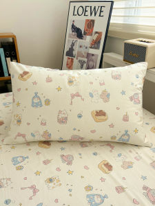 Thickened Pure Cotton Pillowcase Pair 48x74cm Single Person Pillow Cover Pure Cotton Core Case Double Sided Cat Design