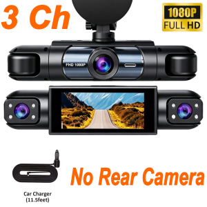 HD 1080P 3/4 Channel Car Dashcam Black Box Driving Recorder Night Vision Loop Recording G-Sensor Lock 24H Parking Protection