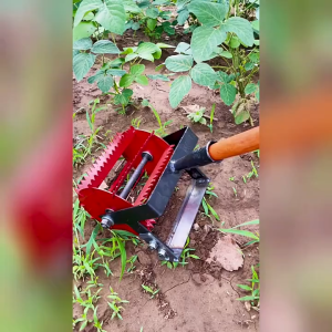 เครื่องมือไถดิน เครื่องพรวนดิน กำจัดวัชพืช ล้อเหล็ก มือผลัก ดินร่วนซุย ประหยัดแรง ไม่ต้องใช้สารเคมีให้เสียสุขภาพ