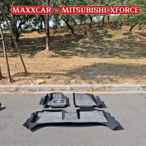 Thảm lót sàn MAXXCAR nhựa TPE đúc nguyên khối 5D tràn viền + Rối xám LOGO cho xe MITSUBISHI XFORCE 2024+