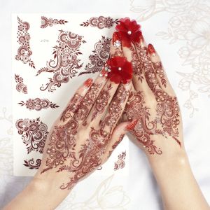 HENNA INSTAN MAROON WEDDING (fre gliter manik) nails art 1 pcs kanan kiri