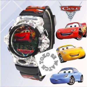 COD Jam Tangan Anak Cowok Digital Karakter Cars Lampu dan Music melody