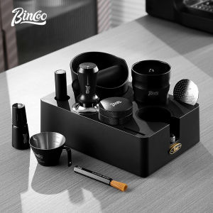 BINCOO Coffee Tamper Base Set Grounds Knocking Bucket Storage Base Coffee Machine Handle Bracket Tamper Powder Distributor Set Coffee Utensils 51MM/58MM