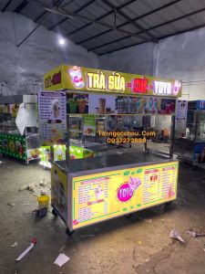 Xe Trà Sữa Nước ép 1m8 đèn nổi siêu sáng Cơ Khí Tân Ngọc Châu 0937.272.899