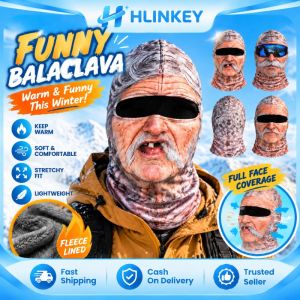 HLINKEY Warm Fleece Lined Balaclava Funny Face Mask Windproof Dustproof Winter Neck Warmer Soft Stretchy Full Coverage Head Hat For Outdoor Sports Cycling Hiking