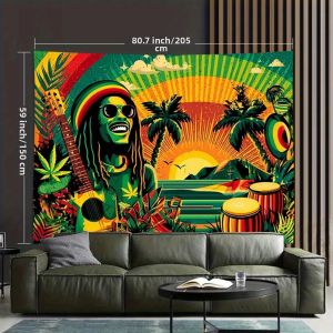 VIKAMA 2D Plane Reggae Music Culture Party Banner Không Dệt Trang Trí Tường Phông Nền Cho Phòng Khách Phòng Ngủ Văn Phòng