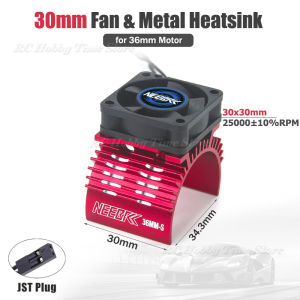 NEEBRC 30mm RC Cooling Fan Dual Metal Heatsink 5-12V High Wind Rapid Cool for 1/8 1/10 RC Car 3650 3660 3670 Motor Traxxas Axial