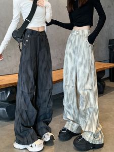 Quần Ống Rộng Phong Cách Mỹ Ngọt Ngào Mát Mẻ Cho Nữ Xuân Thu Rộng Rãi Thon Gọn Thẳng Quần Dài Thường Ngày Cỡ Nhỏ