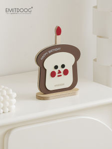 Creative Birthday Cake Decoration Nordic Style Wooden Desktop Ornament for Living Room Office Entrance High-End Feeling Gift