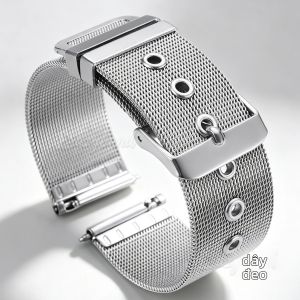 Dây Đeo Đồng Hồ Milanese Bằng Thép Không Gỉ 18mm-24mm Dây Đeo Dạng Lưới 04mm Dây Đeo Cổ Tay Bạc Đen Tương Thích Với Omega DW Seiko Citizen Tissot
