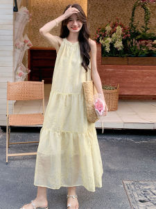 YINLUOYA | Stunning French Style Off Shoulder Sleeveless Womens Dress Beautiful Hanging Neck Design Mid Length A-Line Gown Summer New Arrival