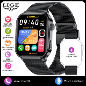 LIGE | LIGE 2026 New Smart Watch Men Women Sport Smartwatch 2.01 HD Screen Wireless Call Sports Fitness Holiday Gift For Android IOS