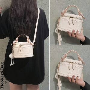 2025 New Summer Luxury Small Bucket Handbag Womens Crossbody Bag Fashionable Trendy Single Shoulder Soft Handle PU Leather