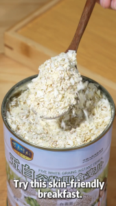 5-White Mixed Instant Oatmeal 300g | Coix Yam Poria Rice & Highland Barley | Ready-to-Eat Cereal Food Makanan Bowl