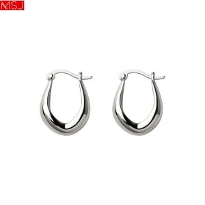 Tang Thick Minimalist Waterdrop U-Shaped Design Earrings Womens Fashion Trendy New 2025 Clip-On Hoops Simple Elegant