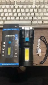 Senter 4 LED XPE COB Light Rechargeable Senter Camping 4 LED Rechargeable USB 4 Mode Flash Lightning S03
